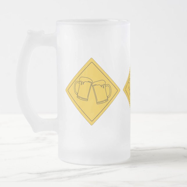 Caneca De Cerveja Vidro Jateado Sinal de Amantes de Cerveja (Esquerda)