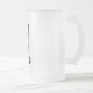 Caneca De Cerveja Vidro Jateado Sinal de paz da mão do ícone com texto "PAZ"