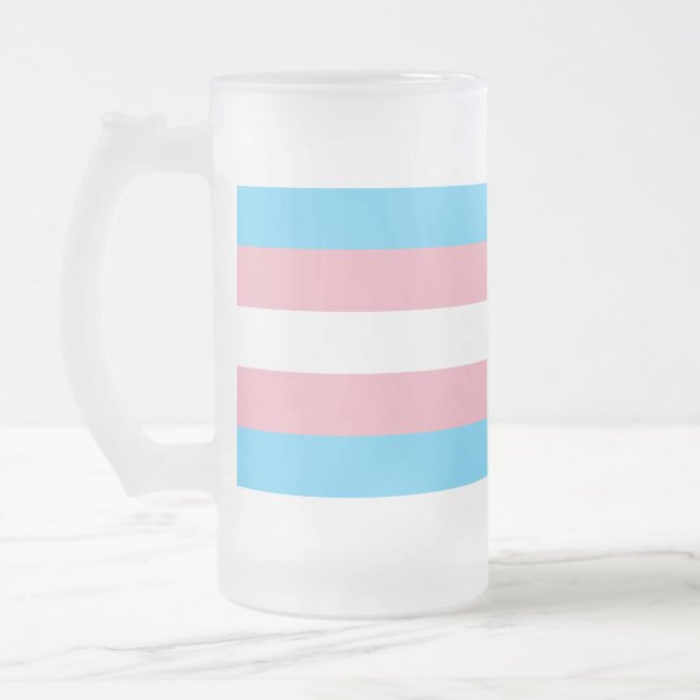 Caneca De Cerveja Vidro Jateado Sinalizador do Orgulho Transgênero (Esquerda)