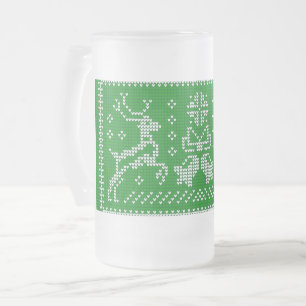 Caneca De Cerveja Vidro Jateado Sinos de jingles de suéter feio