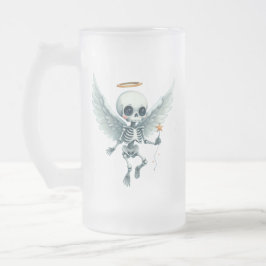 Caneca De Cerveja Vidro Jateado Skeleton Angel – The Sweet Side of the Afterlife.