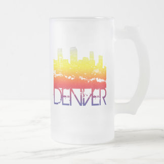 Caneca De Cerveja Vidro Jateado Skyline de Denver