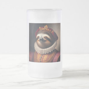 Caneca De Cerveja Vidro Jateado Sloth Renaissance King