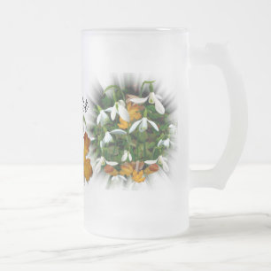 Caneca De Cerveja Vidro Jateado SNOWDROP ~ Fosco