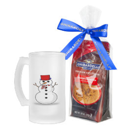 Caneca De Cerveja Vidro Jateado Snowman Fosco Mug