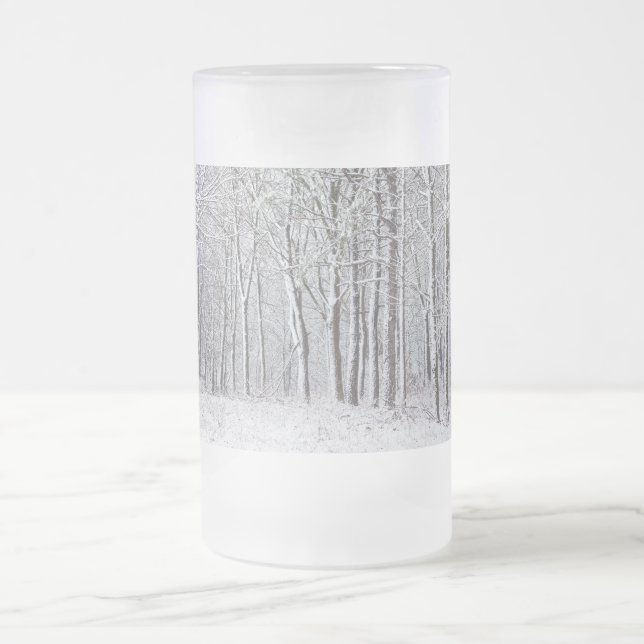 Caneca De Cerveja Vidro Jateado Snowy Woods Fosco Beer Mug (Centro)