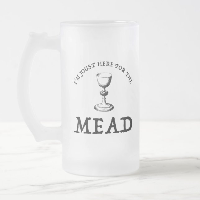 Caneca De Cerveja Vidro Jateado Só estou aqui para o Mead (Esquerda)