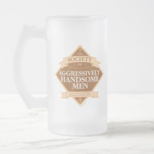 Caneca De Cerveja Vidro Jateado Sociedade de Homens Agressivamente Bonitos