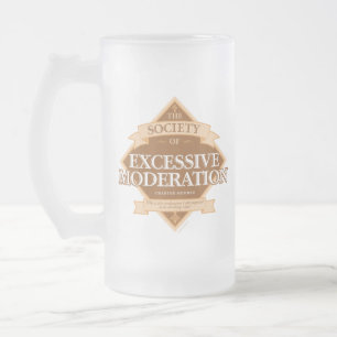 Caneca De Cerveja Vidro Jateado Sociedade de Moderação Excessiva