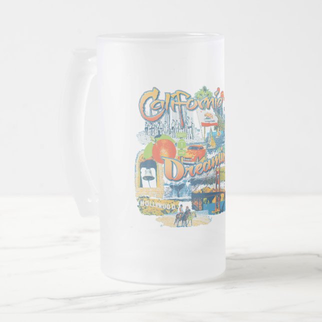 Caneca De Cerveja Vidro Jateado Sonho da Califórnia (Frente Esquerda)