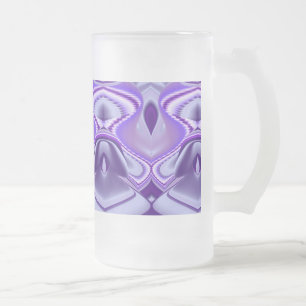 Caneca De Cerveja Vidro Jateado Sonhos de Flor Roxo