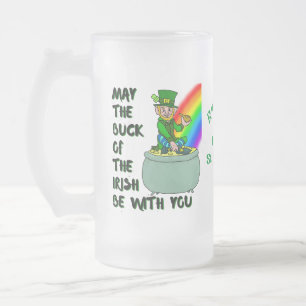 Caneca De Cerveja Vidro Jateado Sorte da Rua irlandesa de Patrick Beer Mug