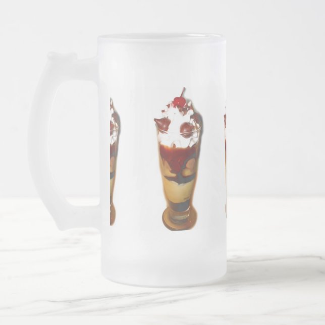 Caneca De Cerveja Vidro Jateado Sorvete flutuante (Esquerda)