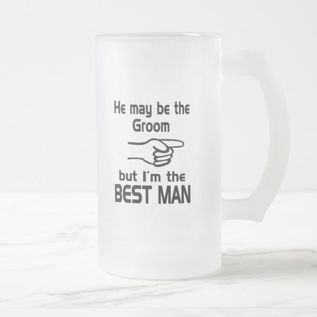 Caneca De Cerveja Vidro Jateado Sou o Melhor Homem (Direita)