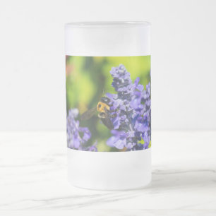 Caneca De Cerveja Vidro Jateado Sóvia Com Fosco De Bumblebee - Cama De Cerveja