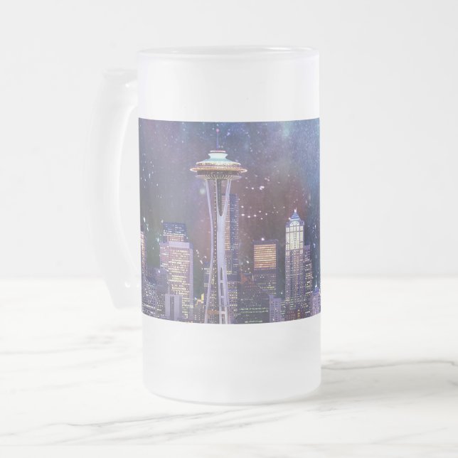 Caneca De Cerveja Vidro Jateado Spacey Seattle (Frente Esquerda)