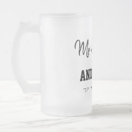 Caneca De Cerveja Vidro Jateado Sr e Sra adicionam nome da família data ano favor 