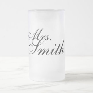 Caneca De Cerveja Vidro Jateado Sra. customizável do presente de casamento da
