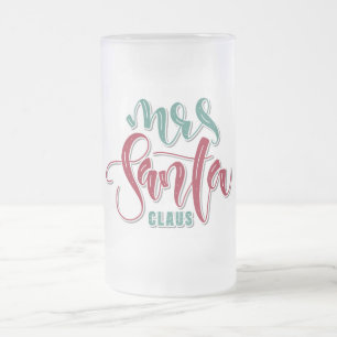 Caneca De Cerveja Vidro Jateado Sra. Papai Noel