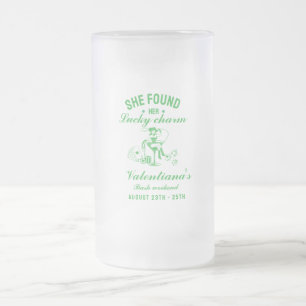 Caneca De Cerveja Vidro Jateado St patrick ela encontrou seu charme da sorte  desp
