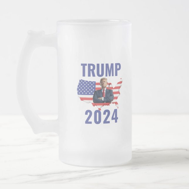 Caneca De Cerveja Vidro Jateado Stand with Trump: Gear Up for 2024! (Esquerda)