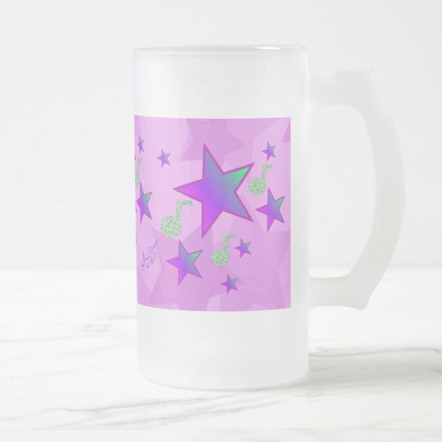 Caneca De Cerveja Vidro Jateado Starlight Lullaby Roxo (Direita)