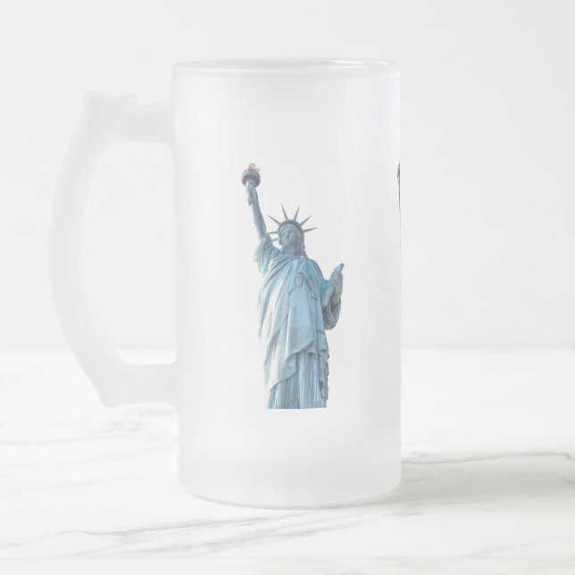 Caneca De Cerveja Vidro Jateado Statue of liberty  (Esquerda)