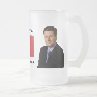 Caneca De Cerveja Vidro Jateado Stephen Harper - primeiro ministro canadense