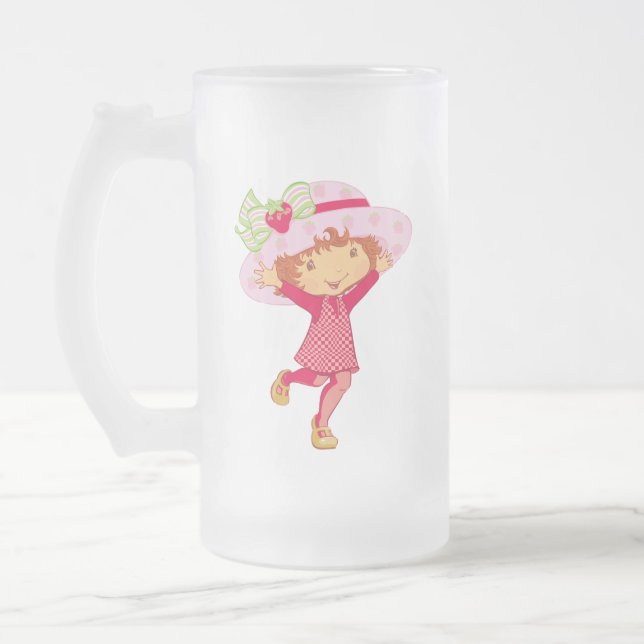 Caneca De Cerveja Vidro Jateado Strawberry (Esquerda)