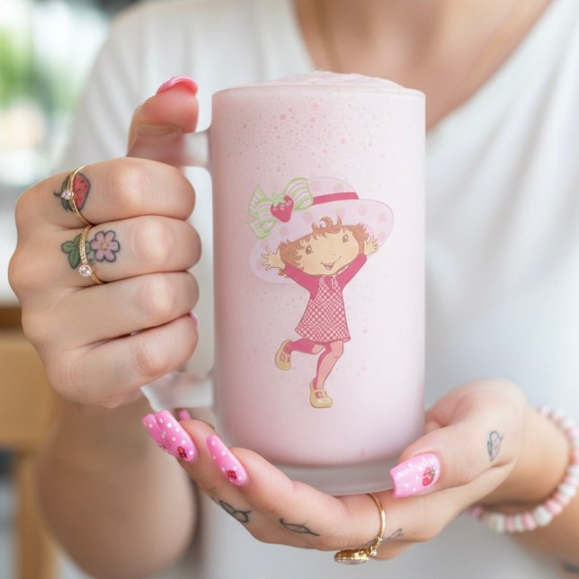 Caneca De Cerveja Vidro Jateado Strawberry (Criador carregado)