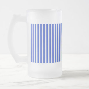 Caneca De Cerveja Vidro Jateado Stripes de combinação azul real de Shirley Taylo
