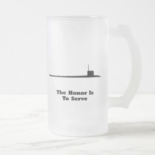 Caneca De Cerveja Vidro Jateado Sub A Honra É Servir