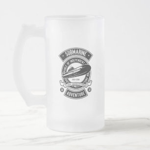 Caneca De Cerveja Vidro Jateado Submarino