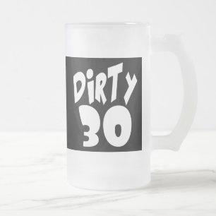 Caneca De Cerveja Vidro Jateado Suja Trinta