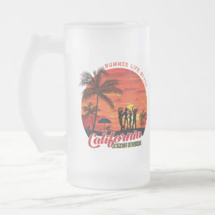 Caneca De Cerveja Vidro Jateado Summer Life Style MUG