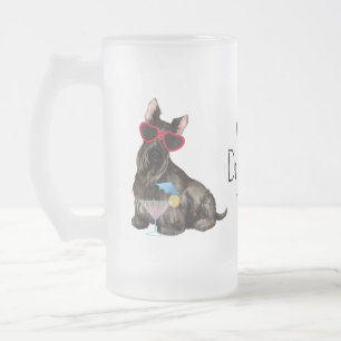 Caneca De Cerveja Vidro Jateado Summer Scottish Terrier
