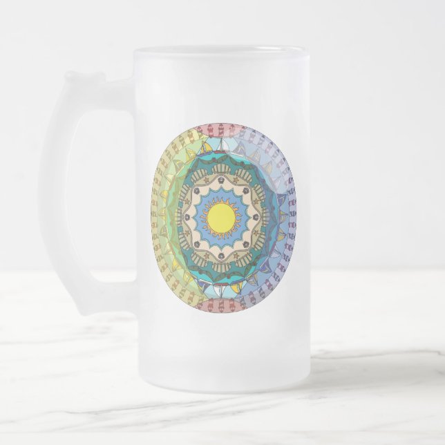 Caneca De Cerveja Vidro Jateado Summer Sunshine Mug (Esquerda)