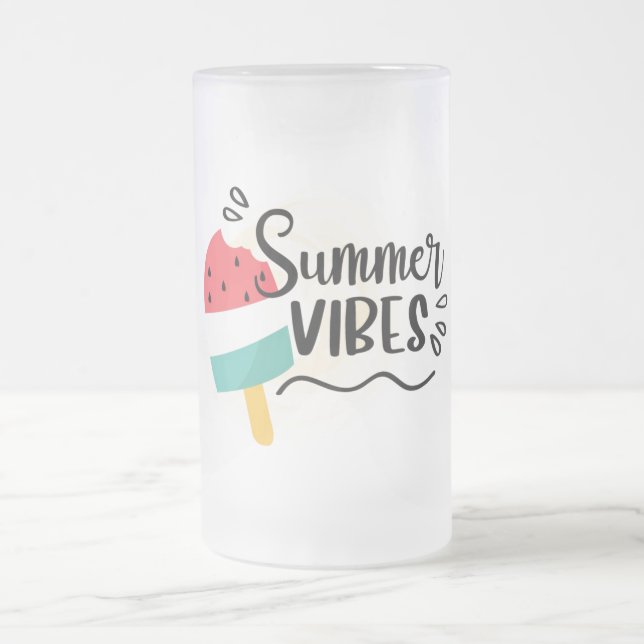 Caneca De Cerveja Vidro Jateado Summer Vibes (Centro)