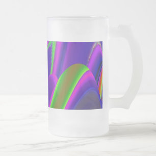 Caneca De Cerveja Vidro Jateado Summerrainbow, Abstrato 3D Rainbowart