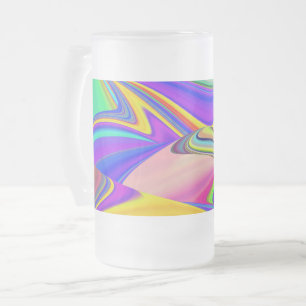 Caneca De Cerveja Vidro Jateado Summersense, Abstrato 3D Rainbowart