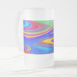 Caneca De Cerveja Vidro Jateado Summersense, Abstrato 3D Rainbowart