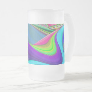 Caneca De Cerveja Vidro Jateado Summersense, Abstrato 3D Rainbowart
