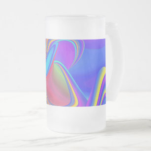 Caneca De Cerveja Vidro Jateado Summersense, Abstrato 3D Rainbowart