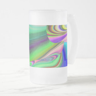 Caneca De Cerveja Vidro Jateado Summersense, Abstrato 3D Rainbowart