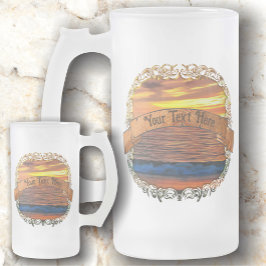 Caneca De Cerveja Vidro Jateado Sunset 1577