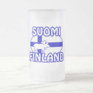 Caneca De Cerveja Vidro Jateado Suomi Finlândia mug - escolha estilo e cor