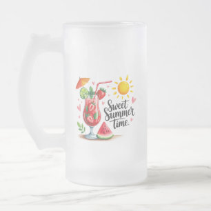 Caneca De Cerveja Vidro Jateado Suor Verão
