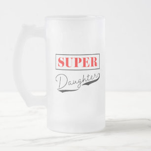 Caneca De Cerveja Vidro Jateado Super Filha