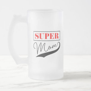 Caneca De Cerveja Vidro Jateado Super Mãe