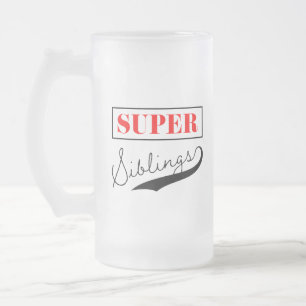 Caneca De Cerveja Vidro Jateado Super Sibling